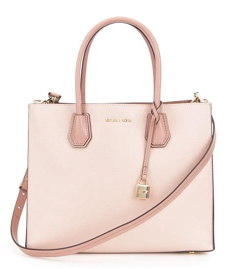 michael kors studio mercer large leather tote pink one size|Michael Kors large mercer handbag.